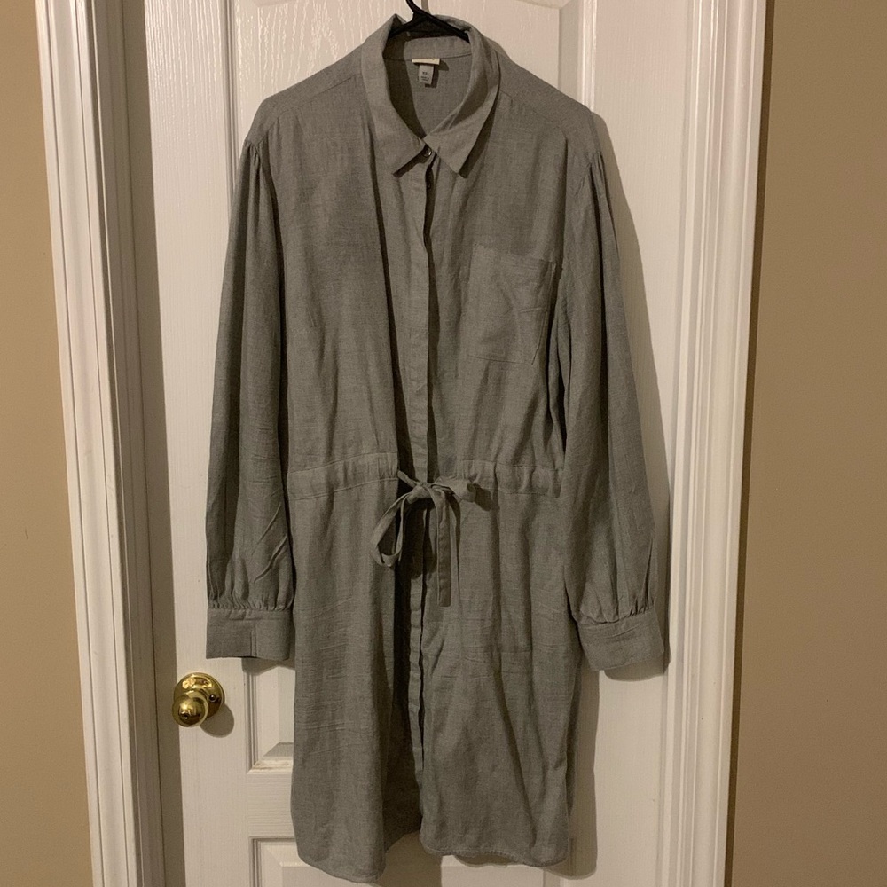Gray button down dress